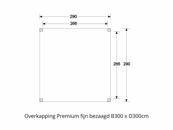 plattegrond premium ruw B300 x D300cm