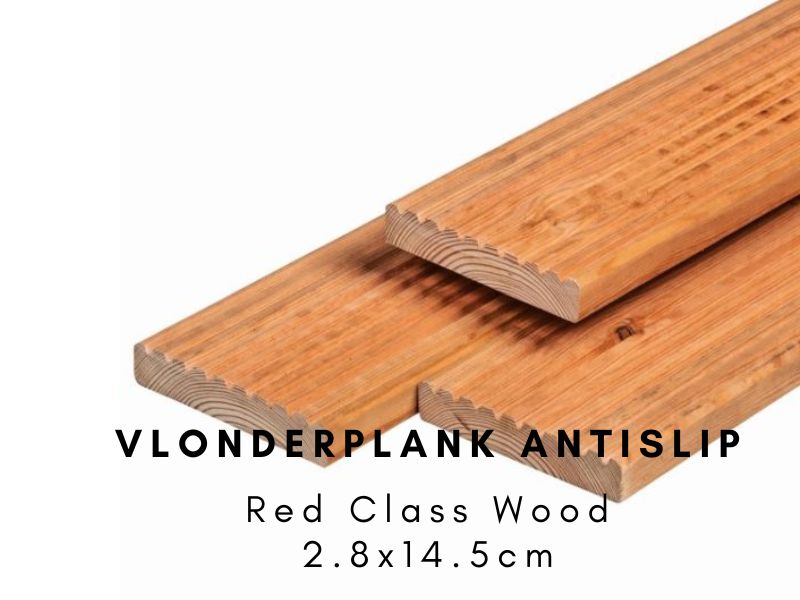 Vlonderplank antislip red class wood