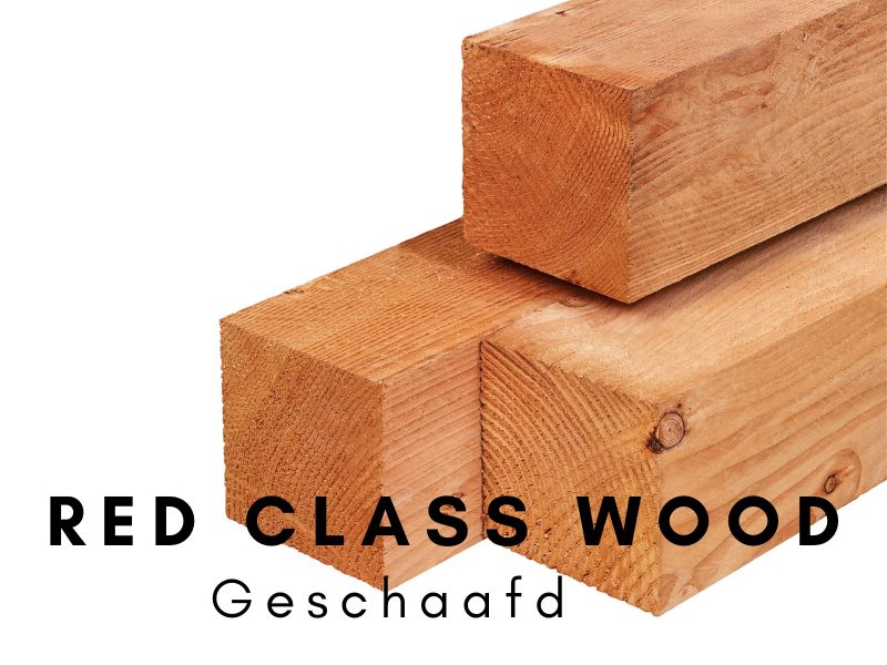 red class wood geschaafd