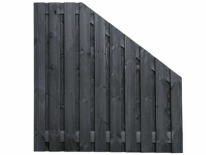 tuinscherm zwart 21 planks afbouw